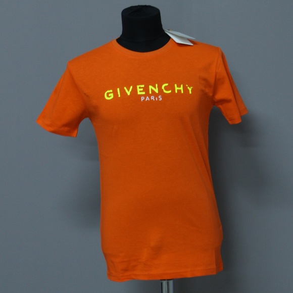 Other - Givenchy Neon Shiny Logo Print On Orange T-Shirt Other - Givenchy Neon Shiny Logo Print On Orange T-Shirt